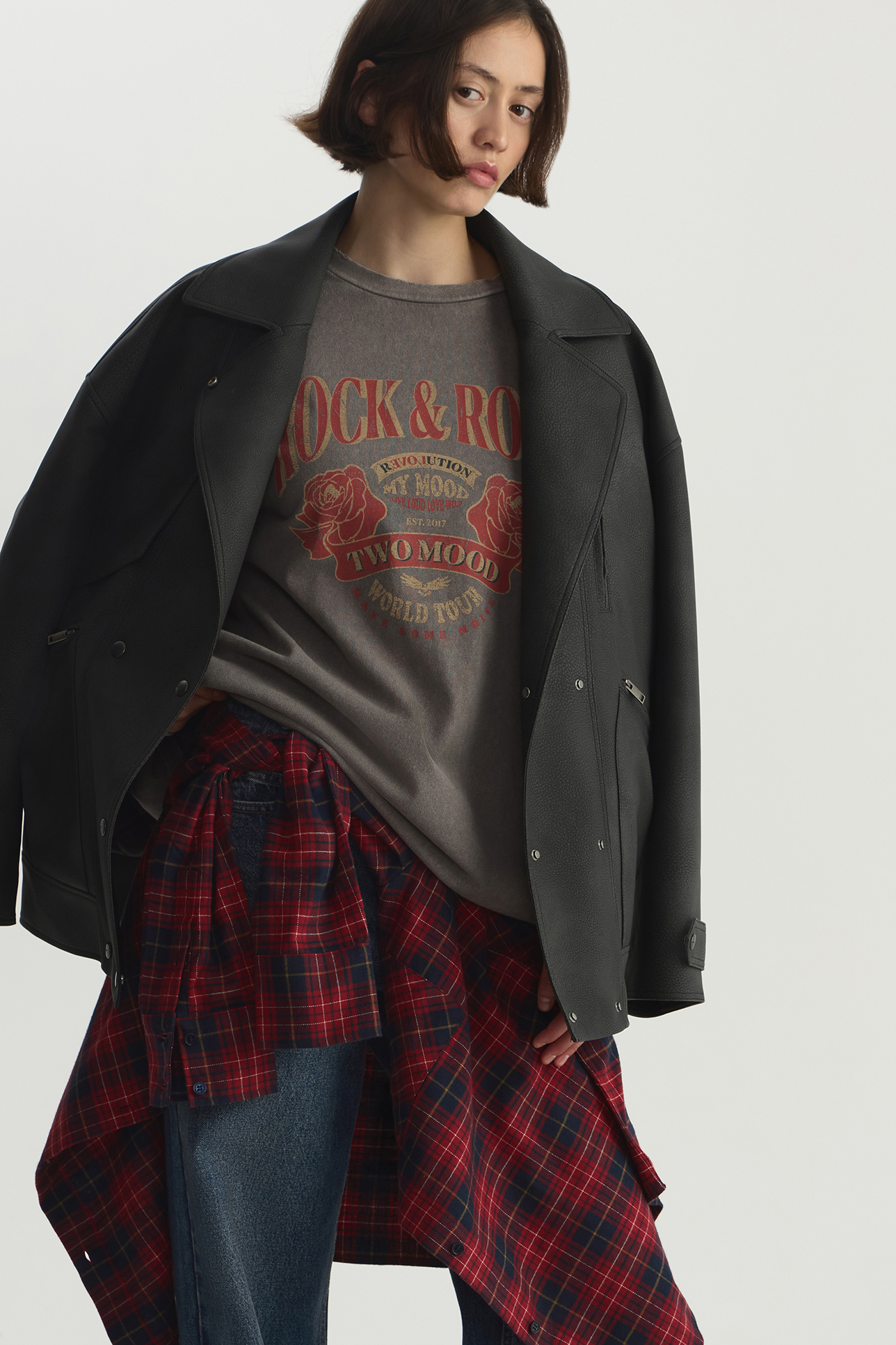 

Футболка vintage vibe с принтом Rock&Roll графитового цвета, M