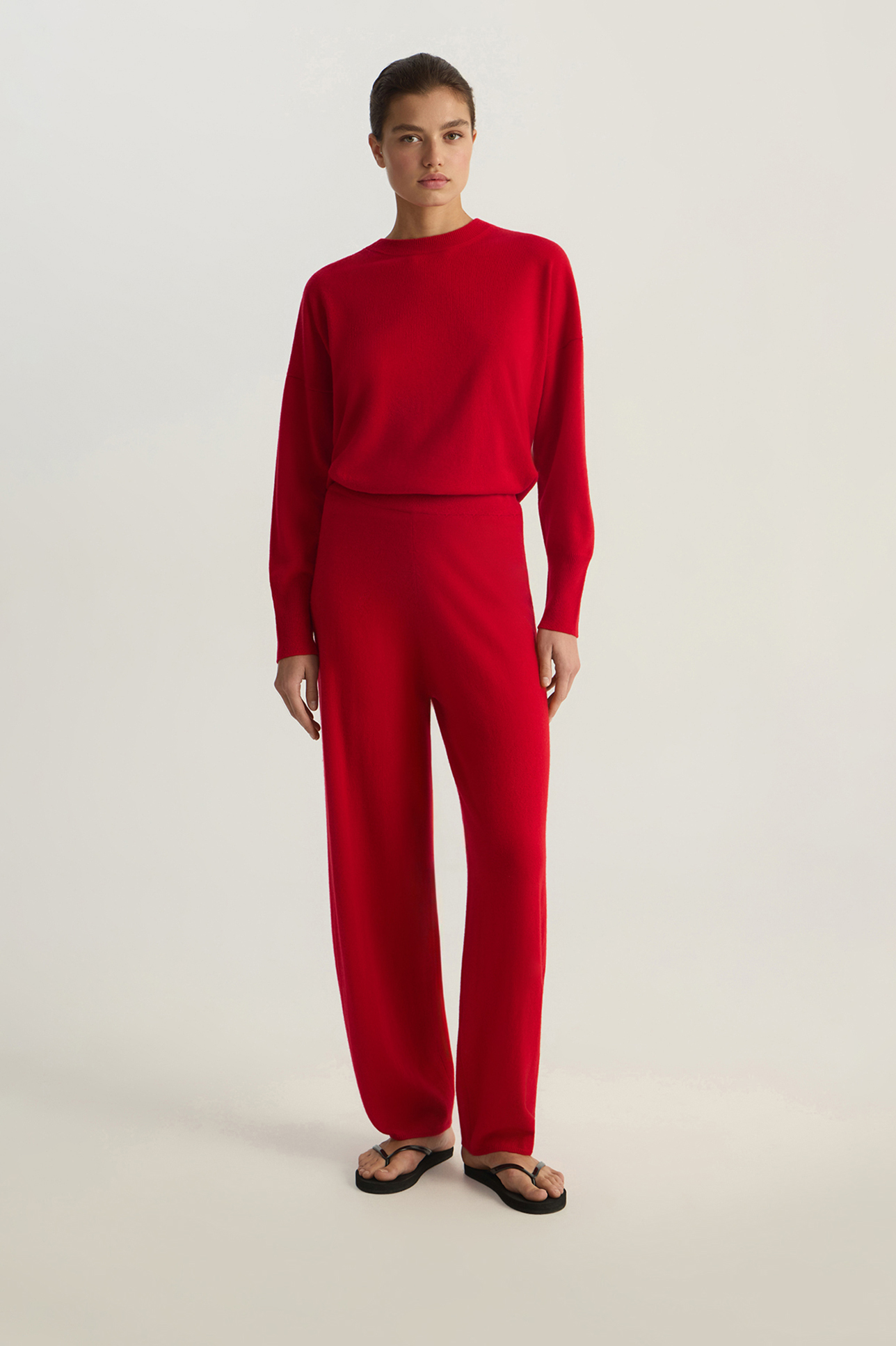 

Брюки из кашемира красного цвета, S