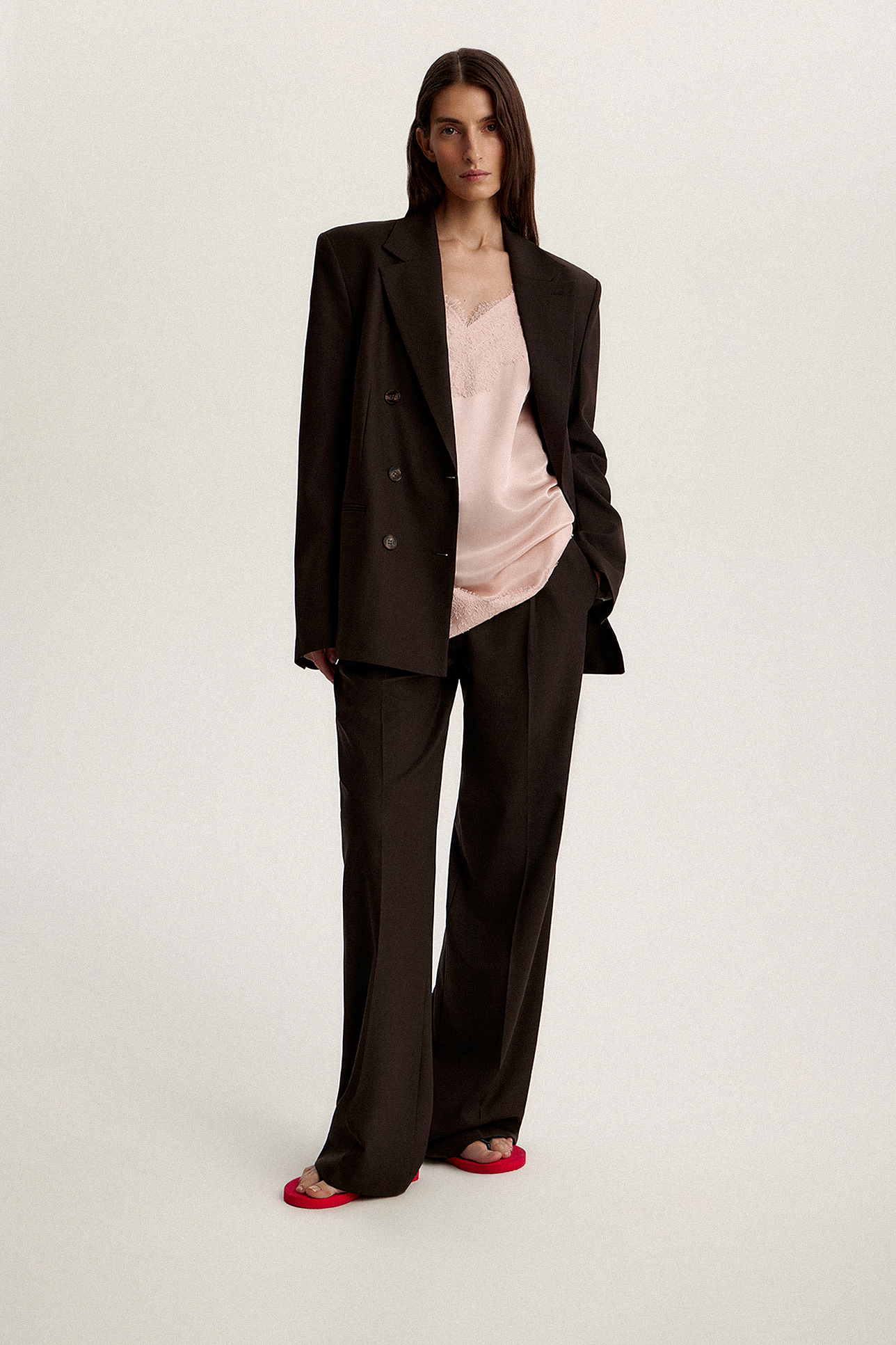 

Жакет двубортный шоколадного цвета, XS