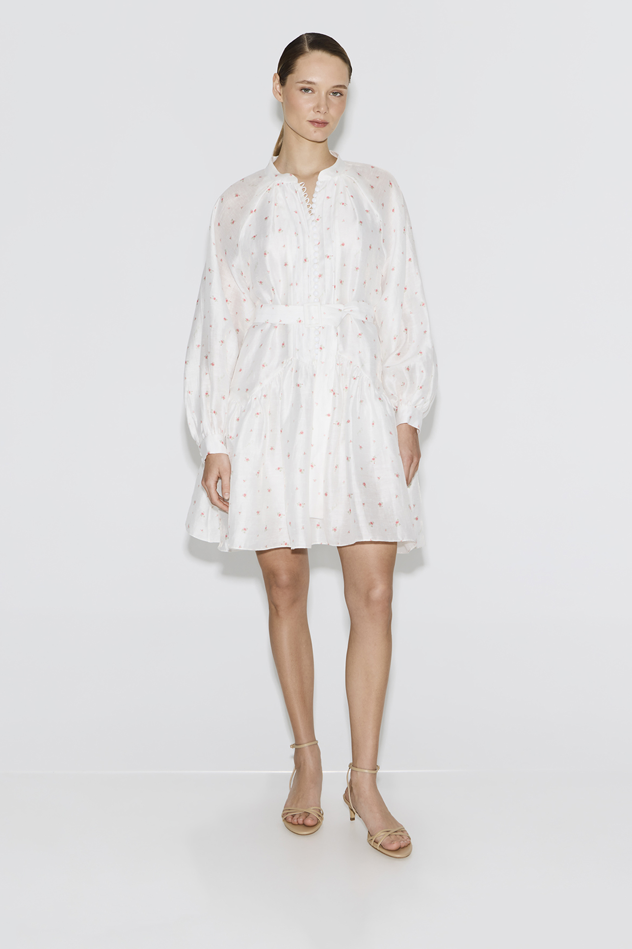 

Платье с длинным рукавом молочного цвета, S