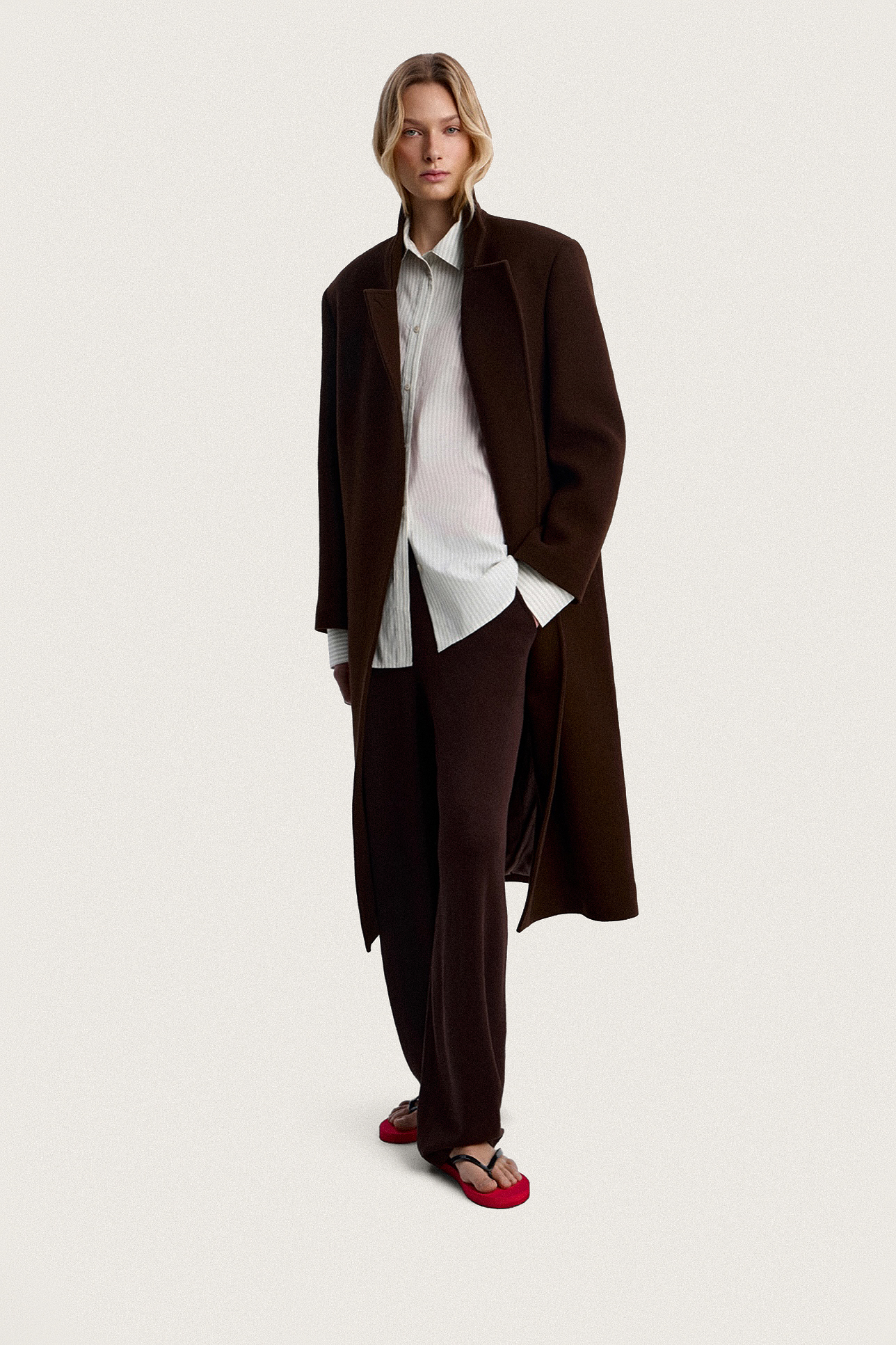 

Объемная рубашка в полоску, S