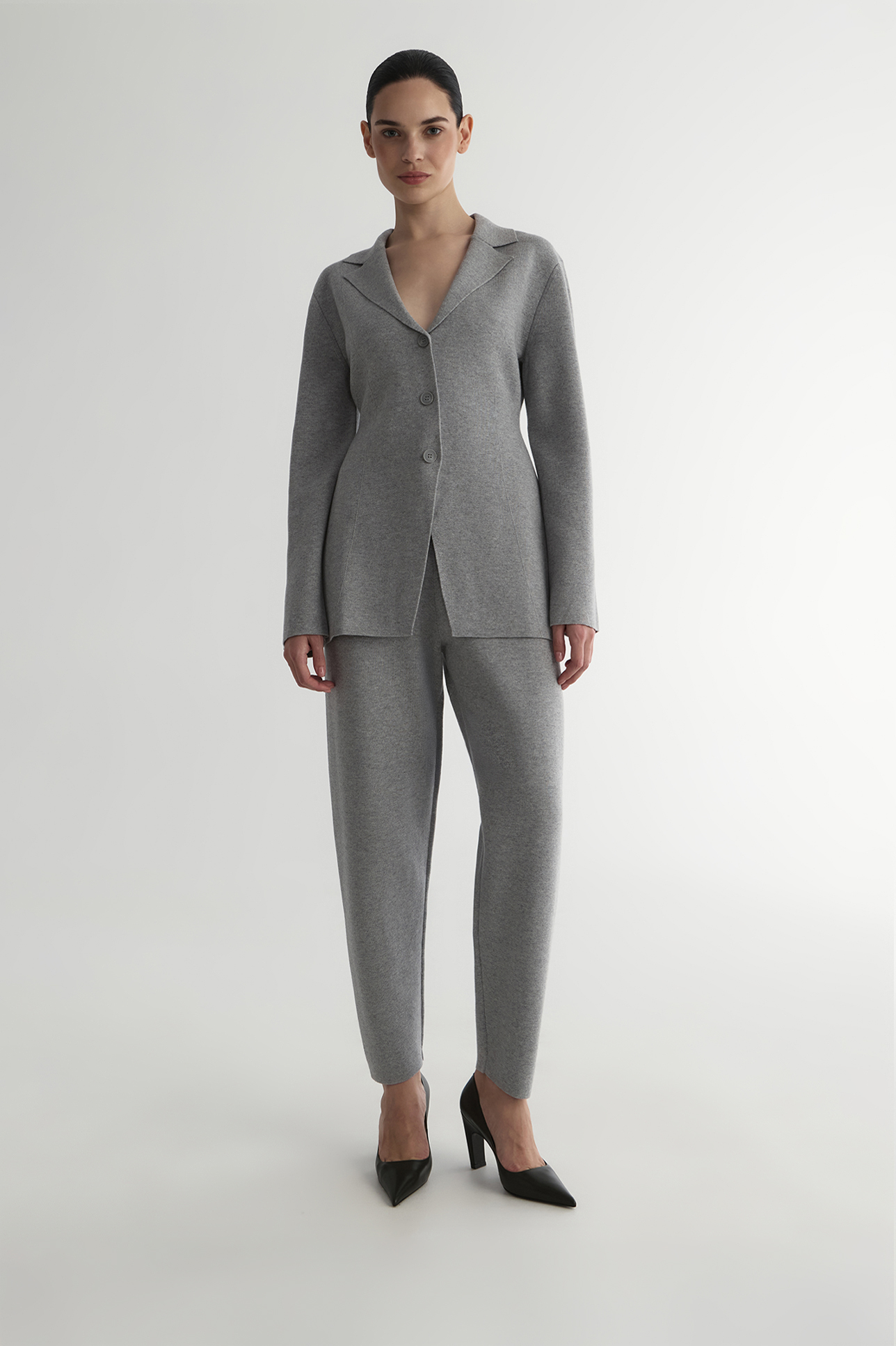 

Жакет с лацканами серого цвета, XS