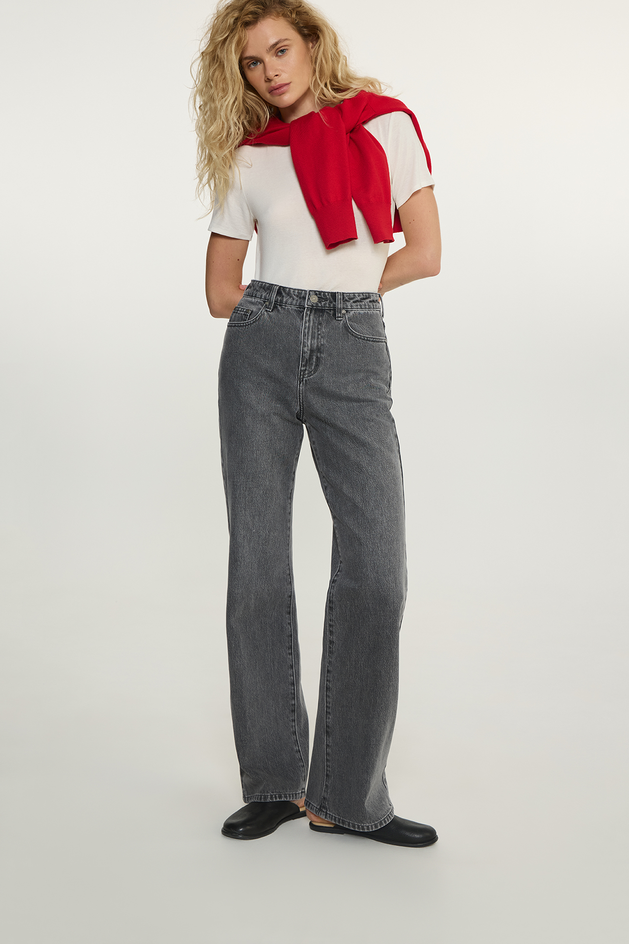 

Джинсы Wide leg WL100 серого цвета, 30/30