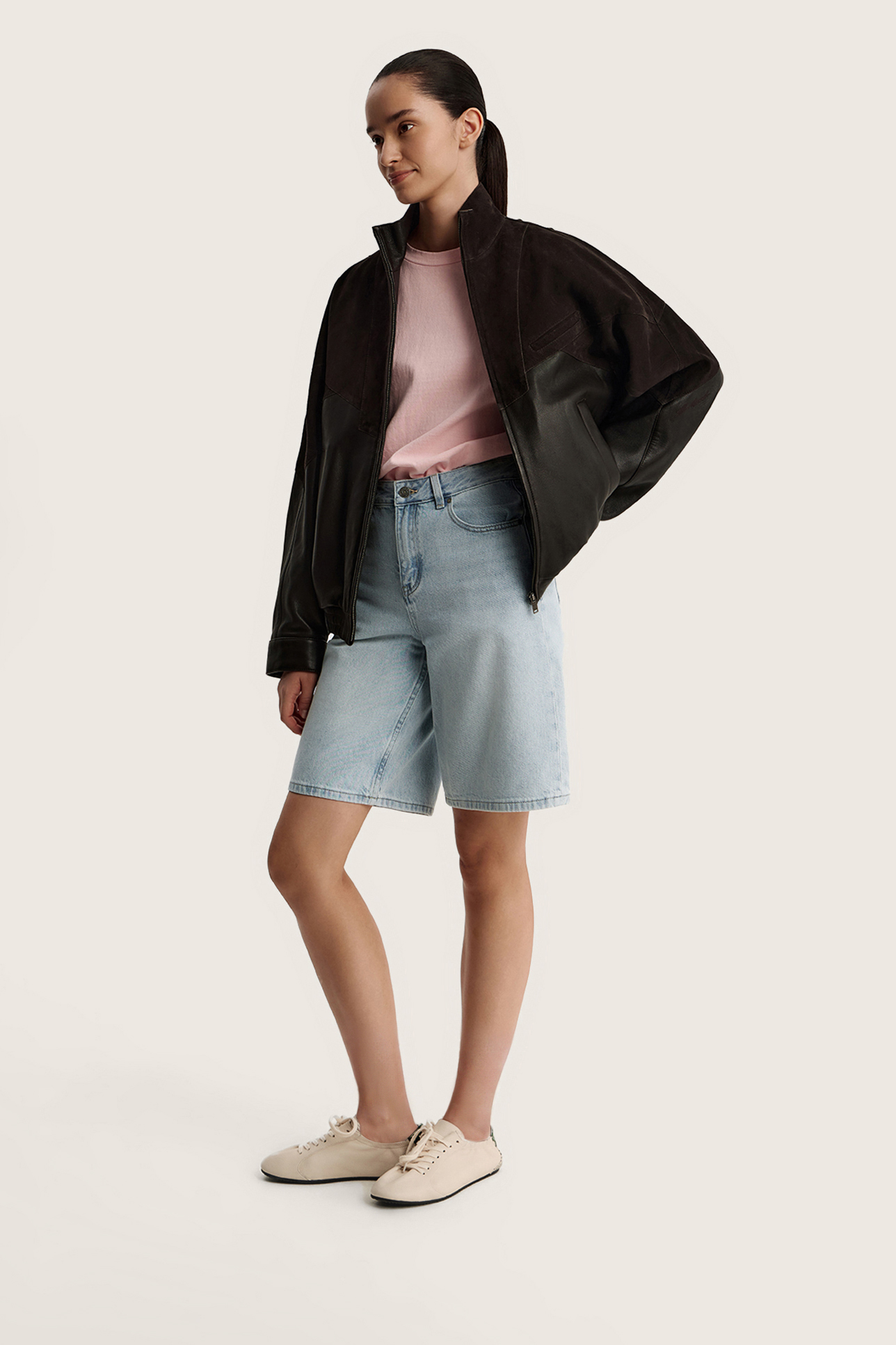 

Бермуды из денима цвета арктик, 27