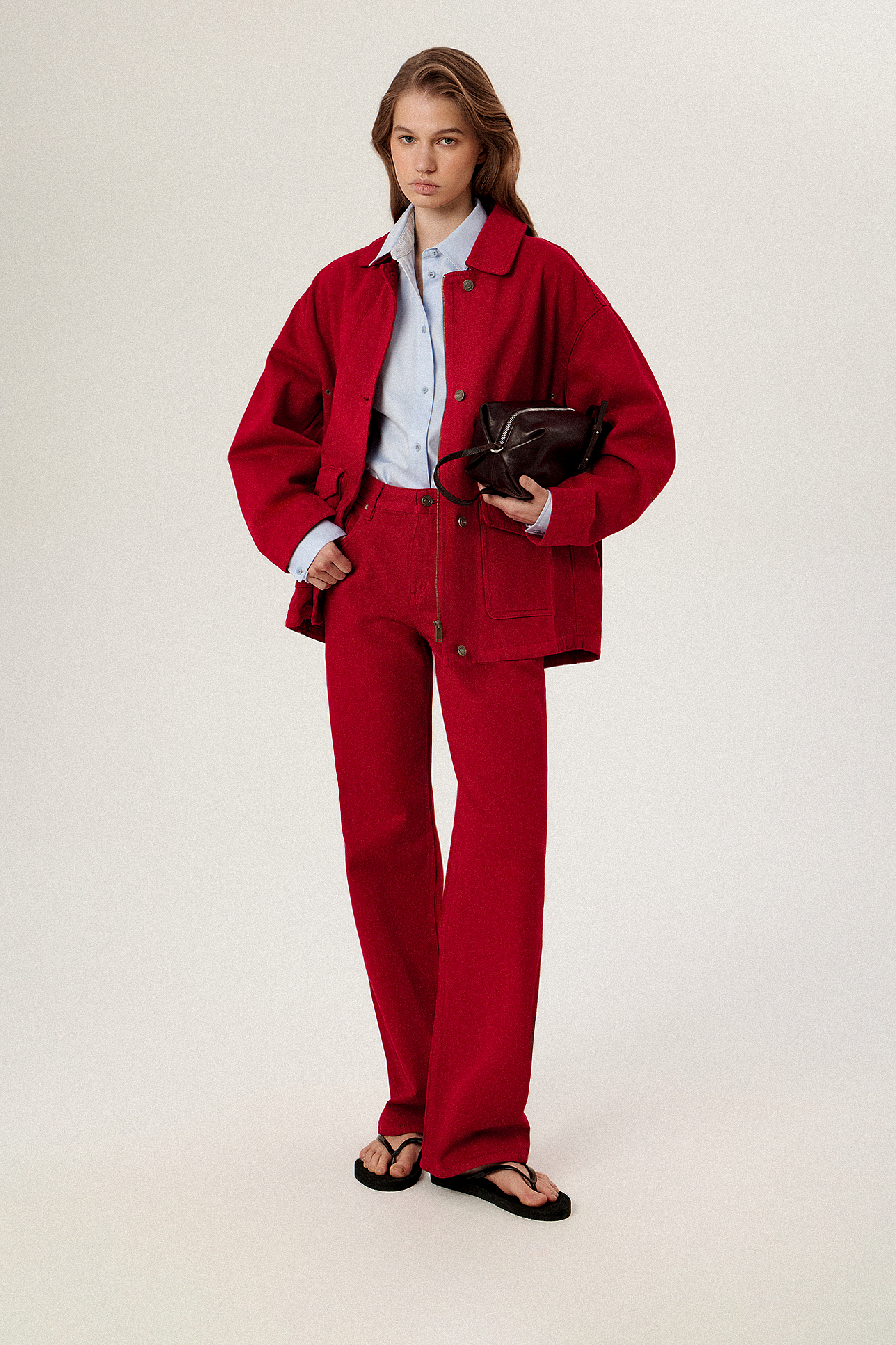 

Куртка свободная красного цвета, XXS