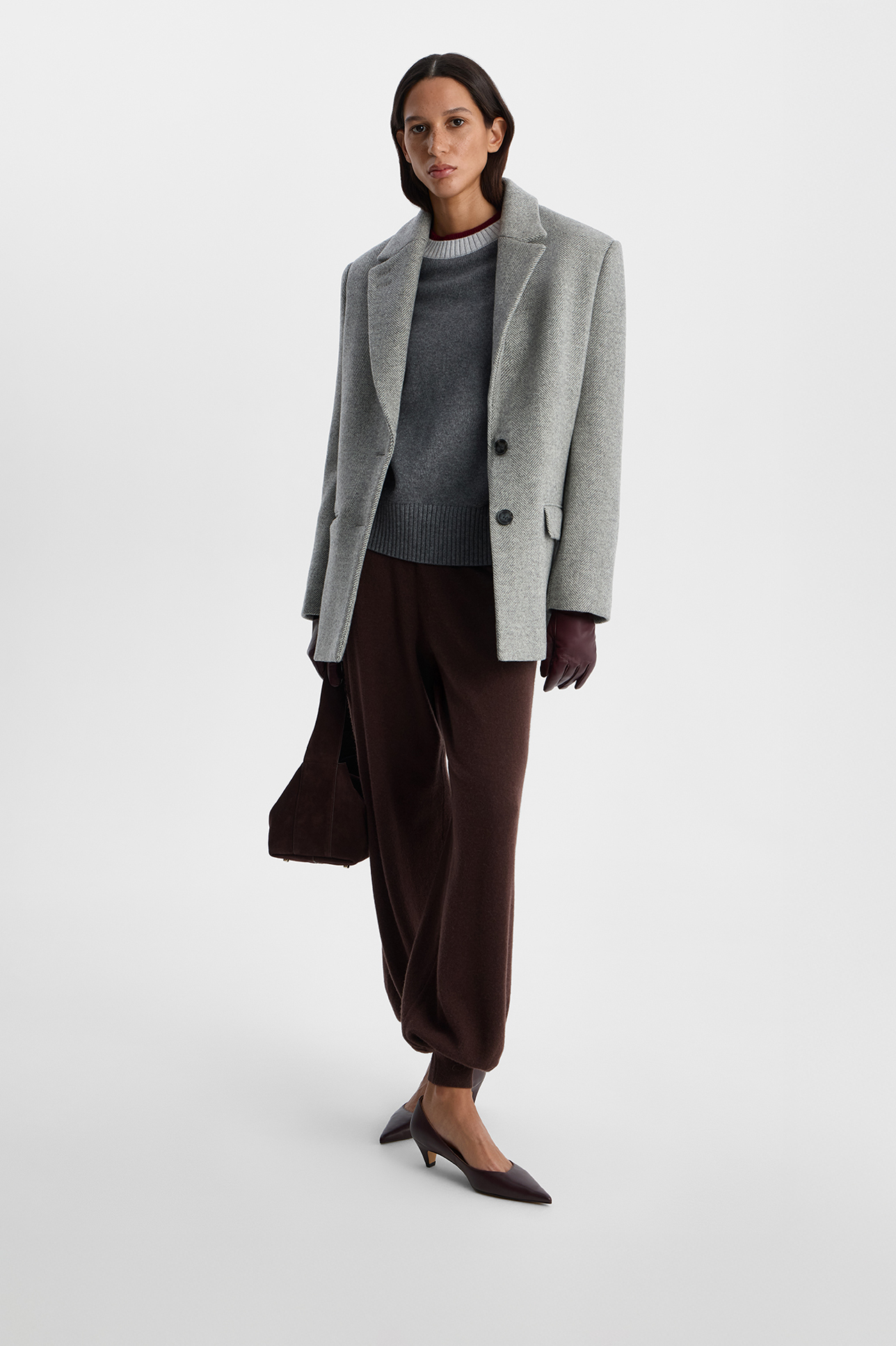 

Джемпер из меланжевой пряжи серого цвета, S