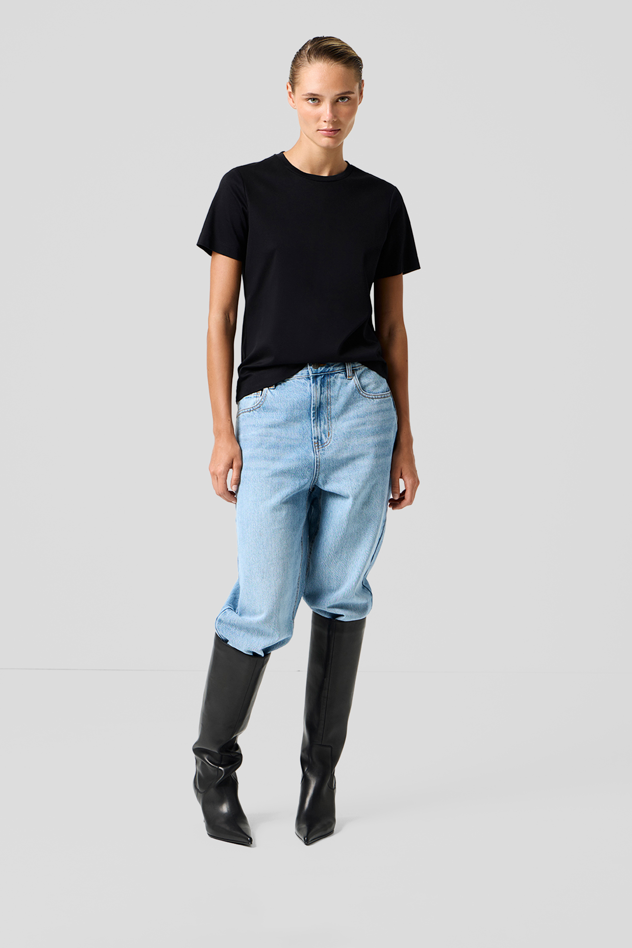 

Футболка базовая из мягкого хлопка черного цвета, XXS