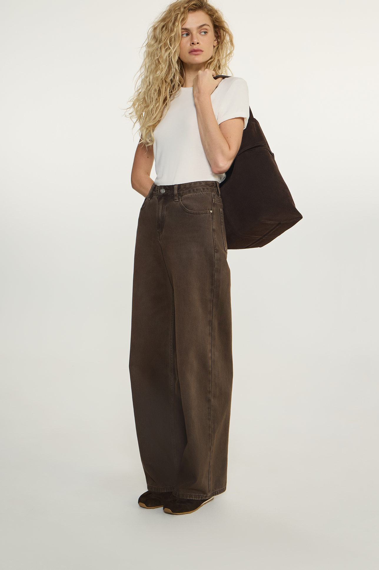 

Джинсы Wide leg WL202 табачного цвета, 26/32