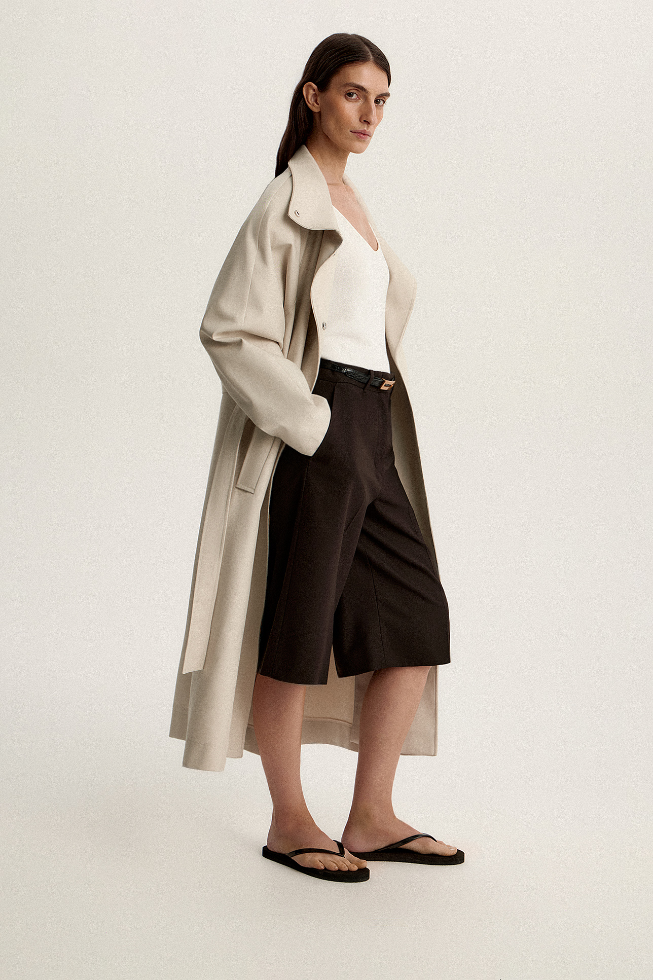 

Бермуды со стрелками из фактурной шерсти, XS