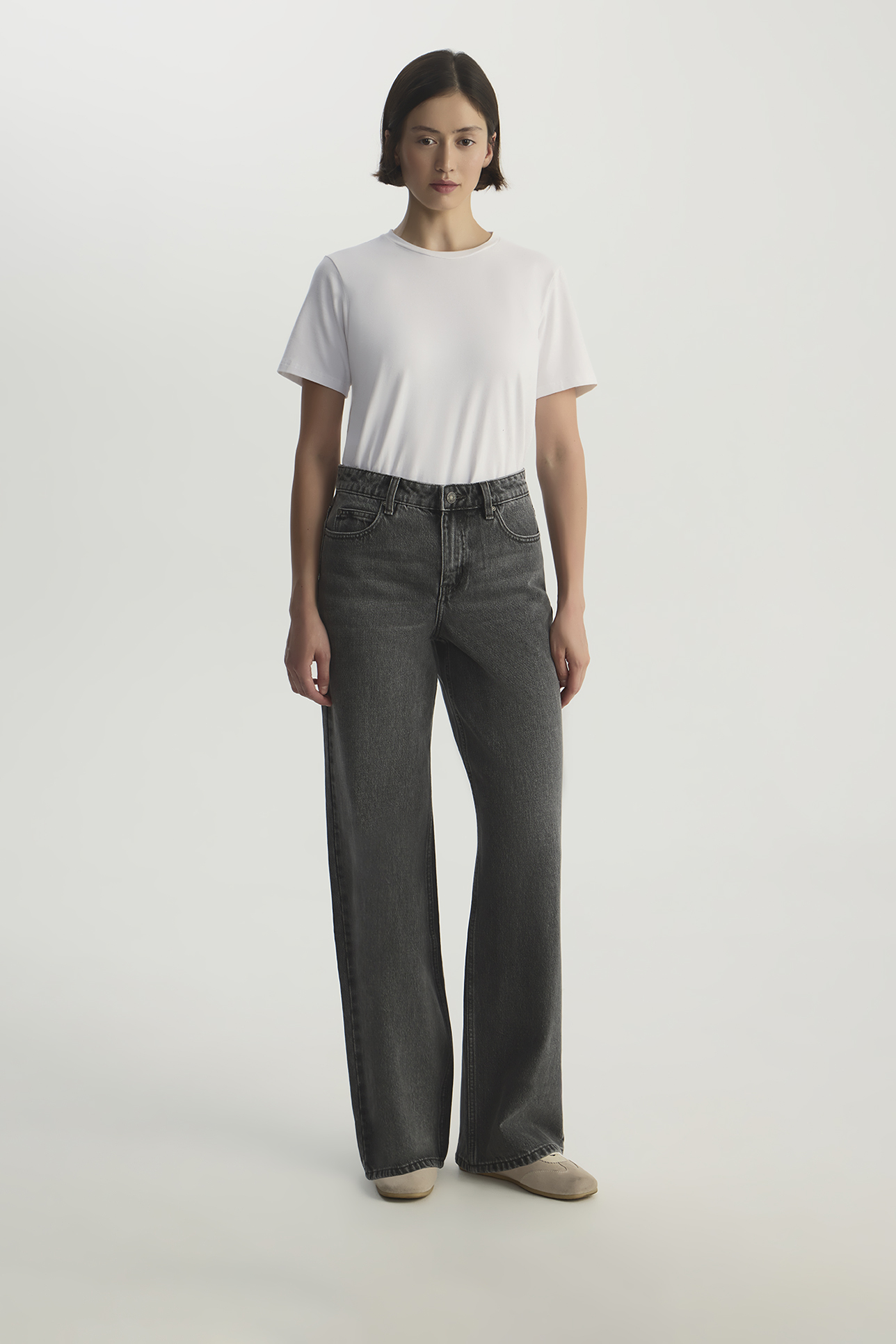 

Джинсы Wide leg WL100 серого цвета, 24/32