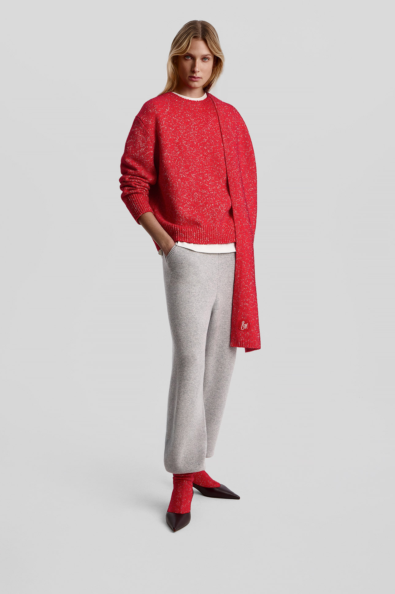 

Джемпер меланж Not Alone красного цвета, M