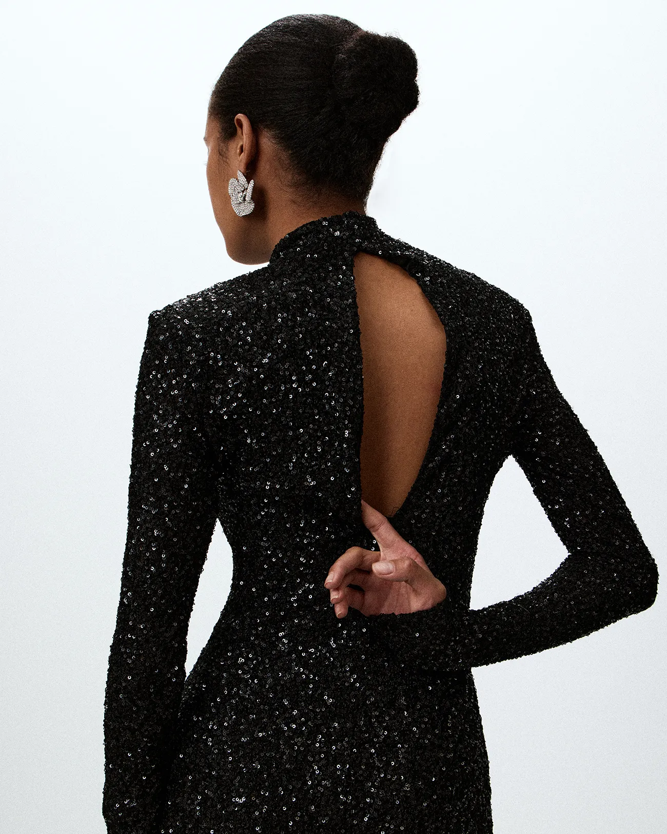 

Платье мини с пайетками черного цвета, XXS