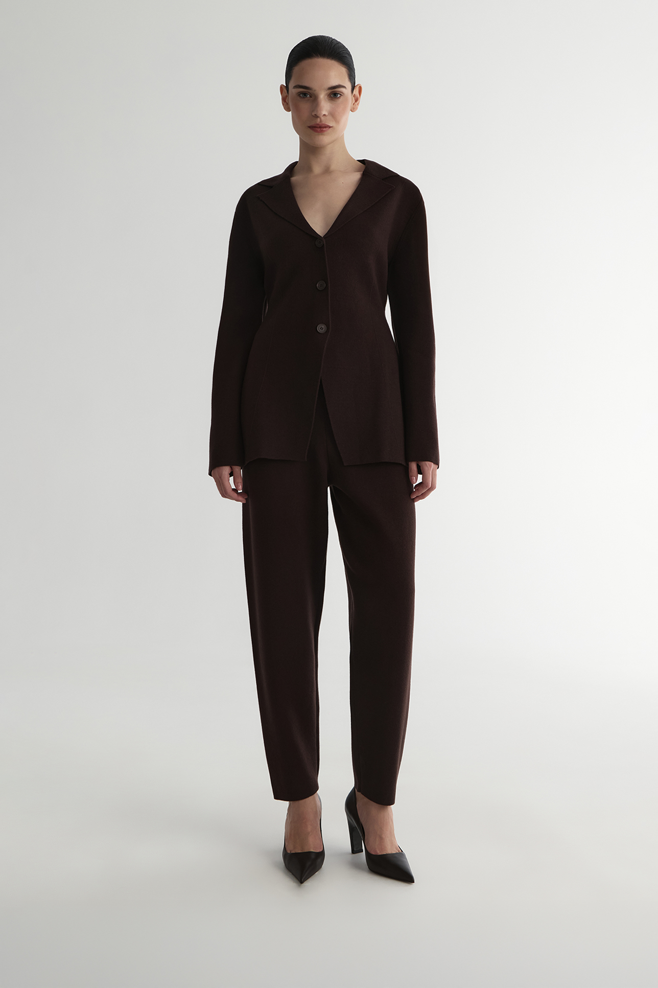 

Брюки-баллоны шоколадного цвета, S