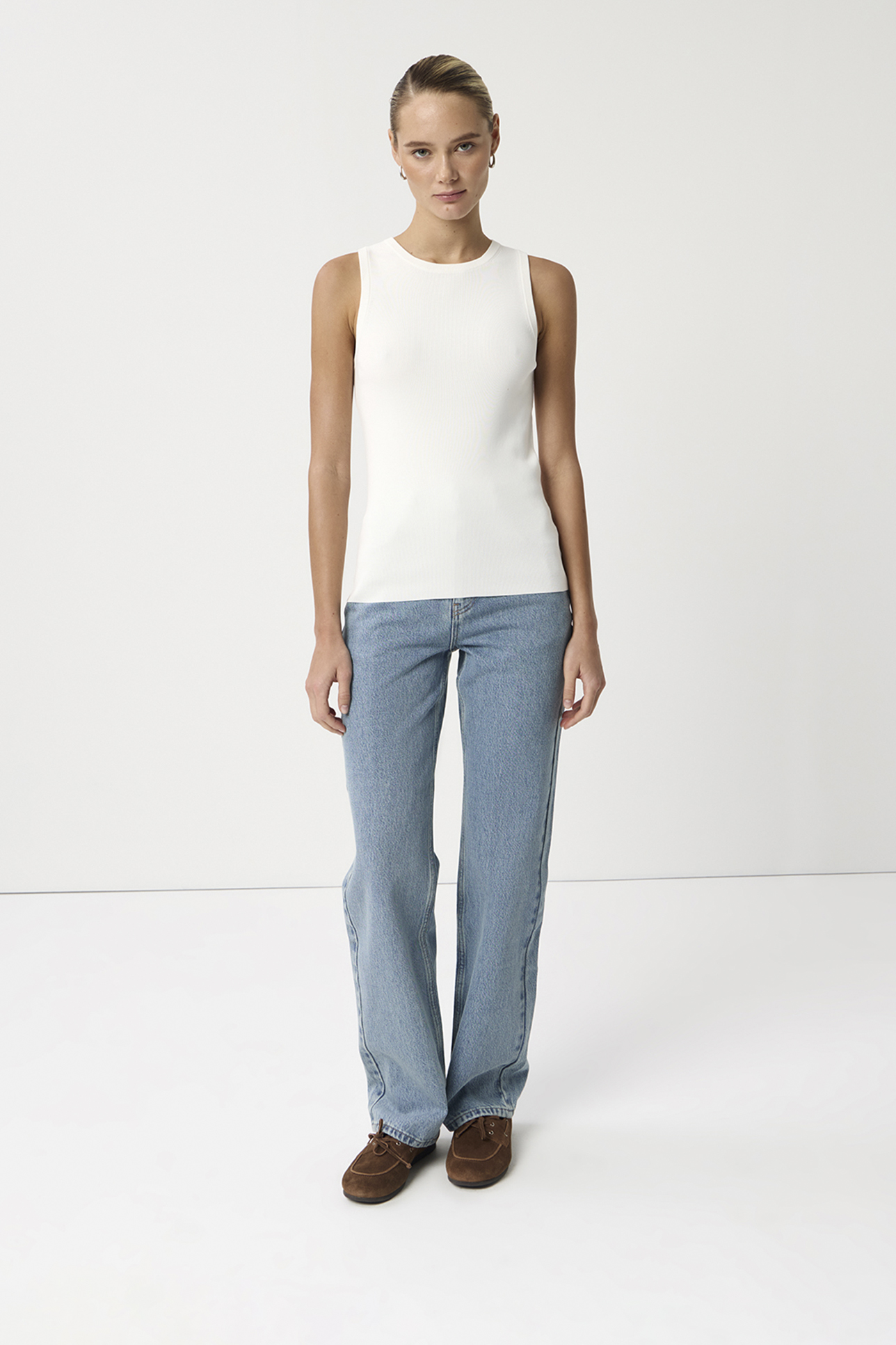 

Майка вязаная молочного цвета, XS