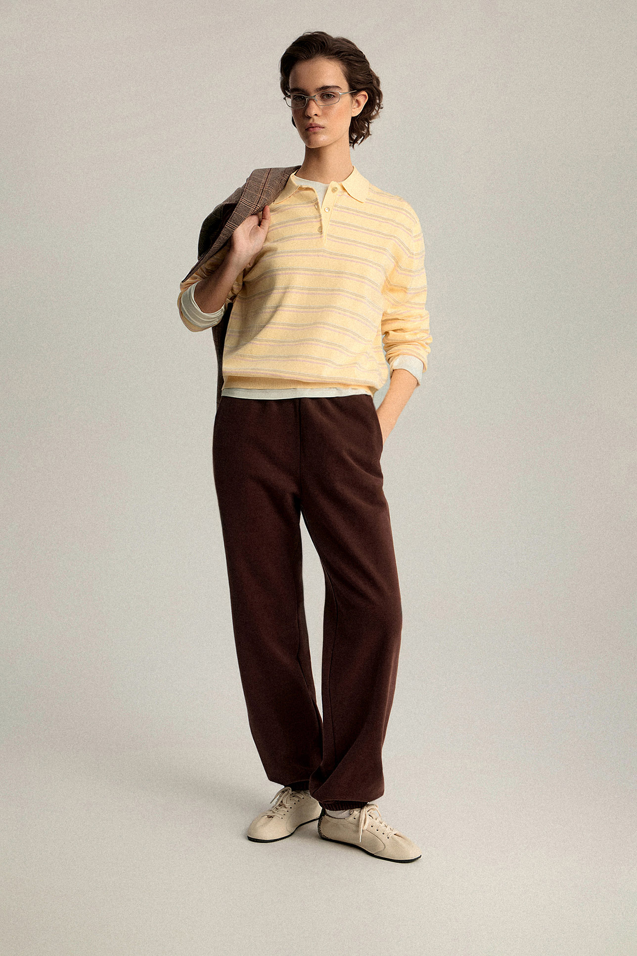 

Джемпер-поло с длинным рукавом в полоску, L