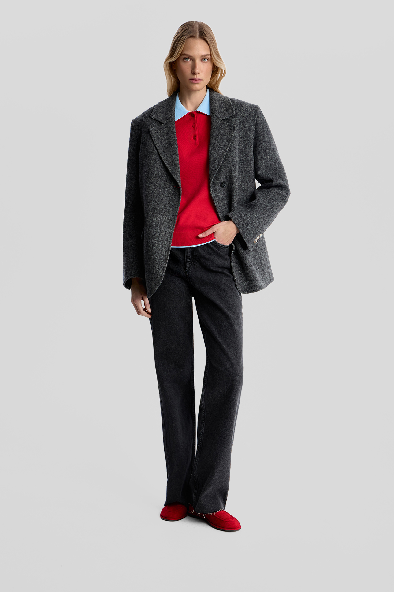 

Шерстяное полупальто ручной работы, S