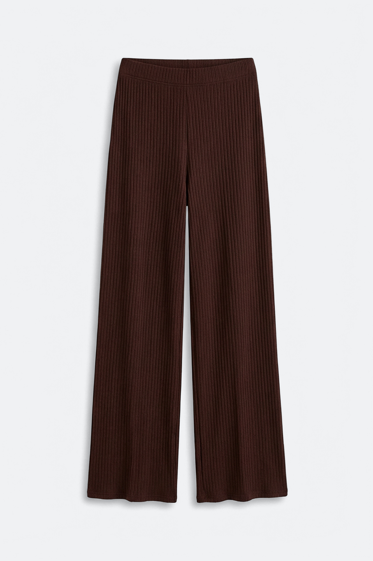 

Брюки из фактурного трикотажа шоколадного цвета, XS