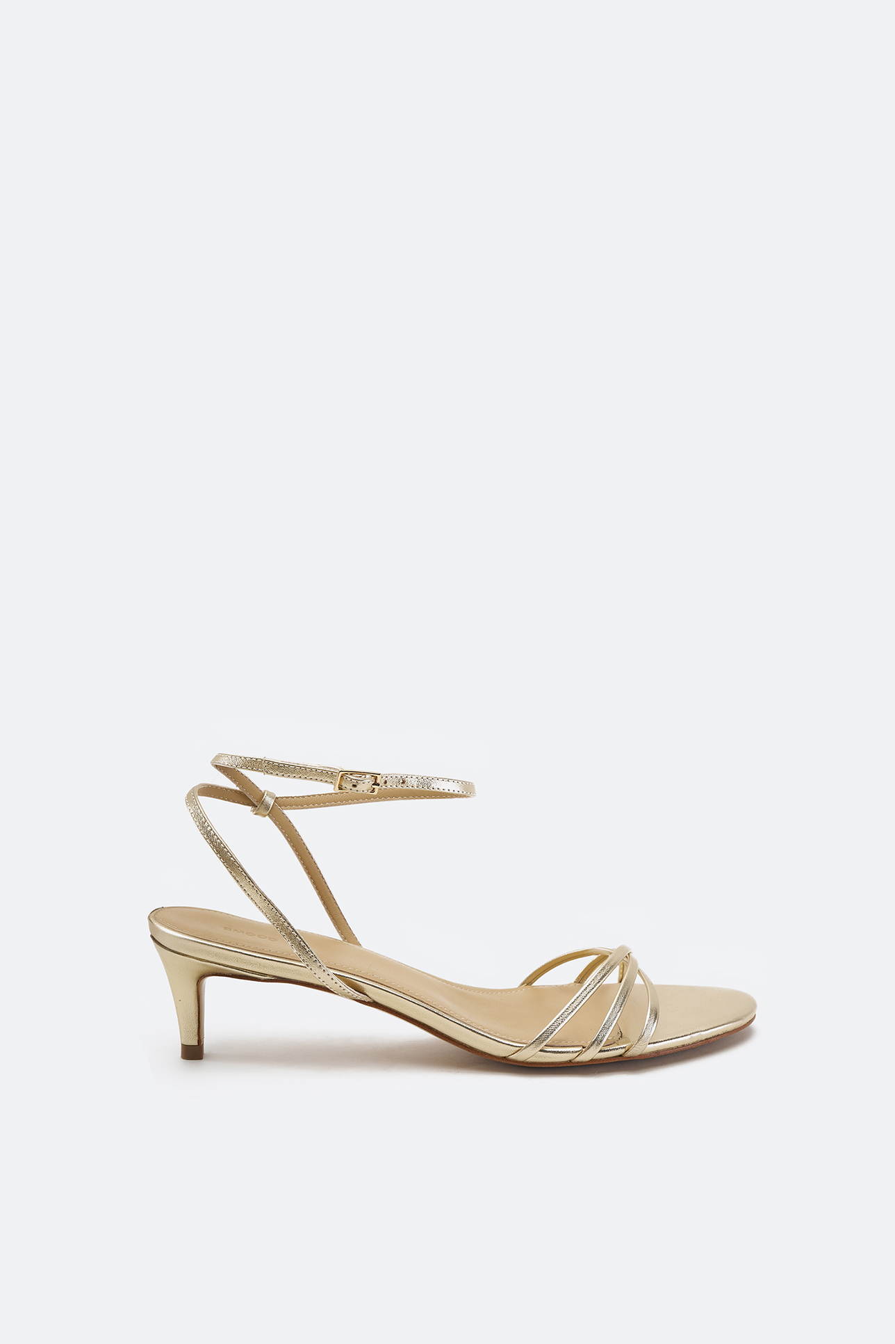 

Босоножки на среднем каблуке золотого цвета, 39