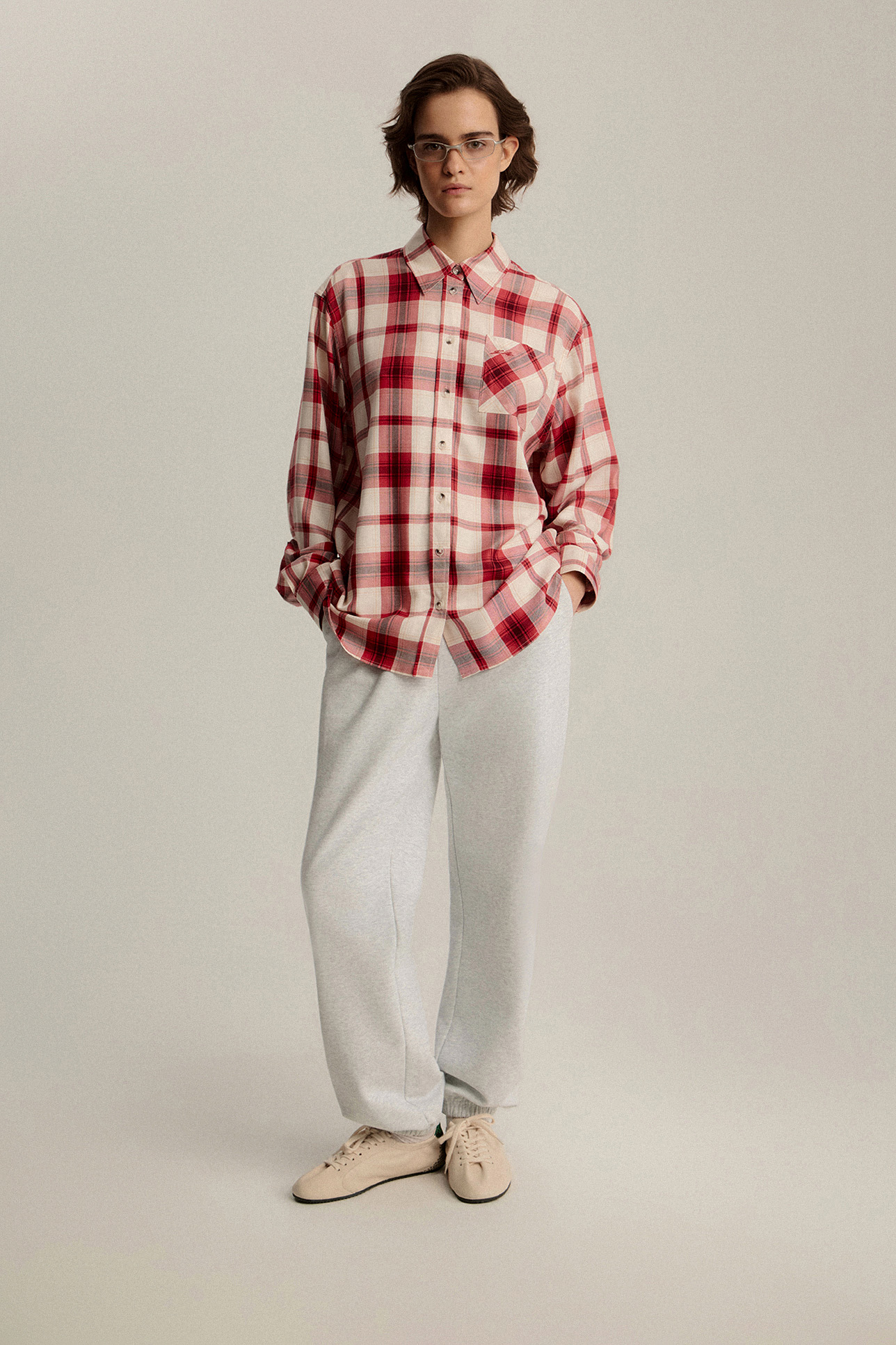 

Рубашка в клетку из вискозы, S