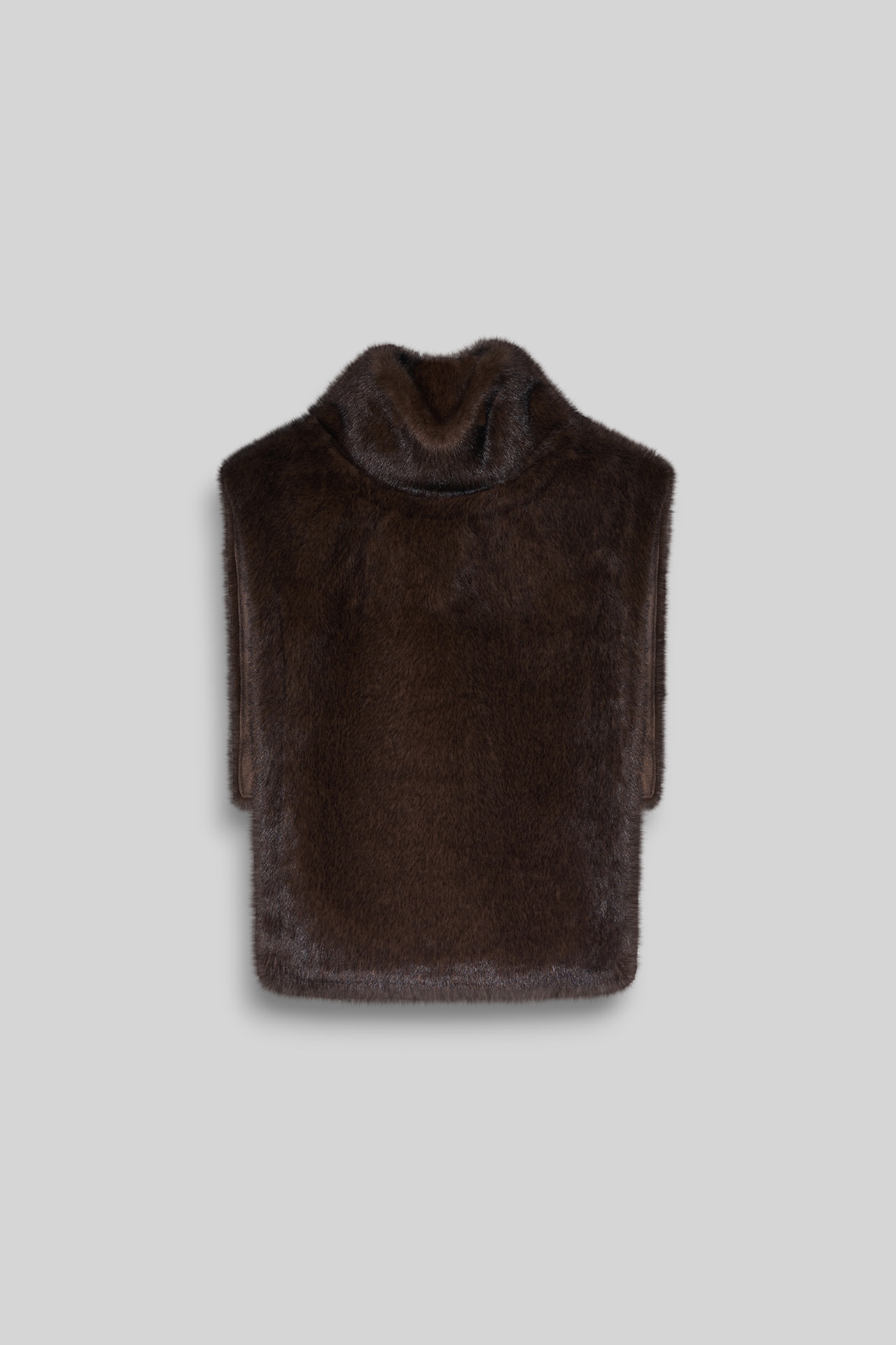 

Манишка из экомеха шоколадного цвета, OS