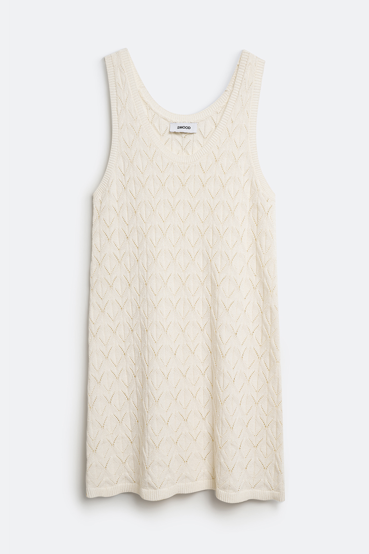 

Платье-майка ажурное на широких бретелях молочного цвета, XS