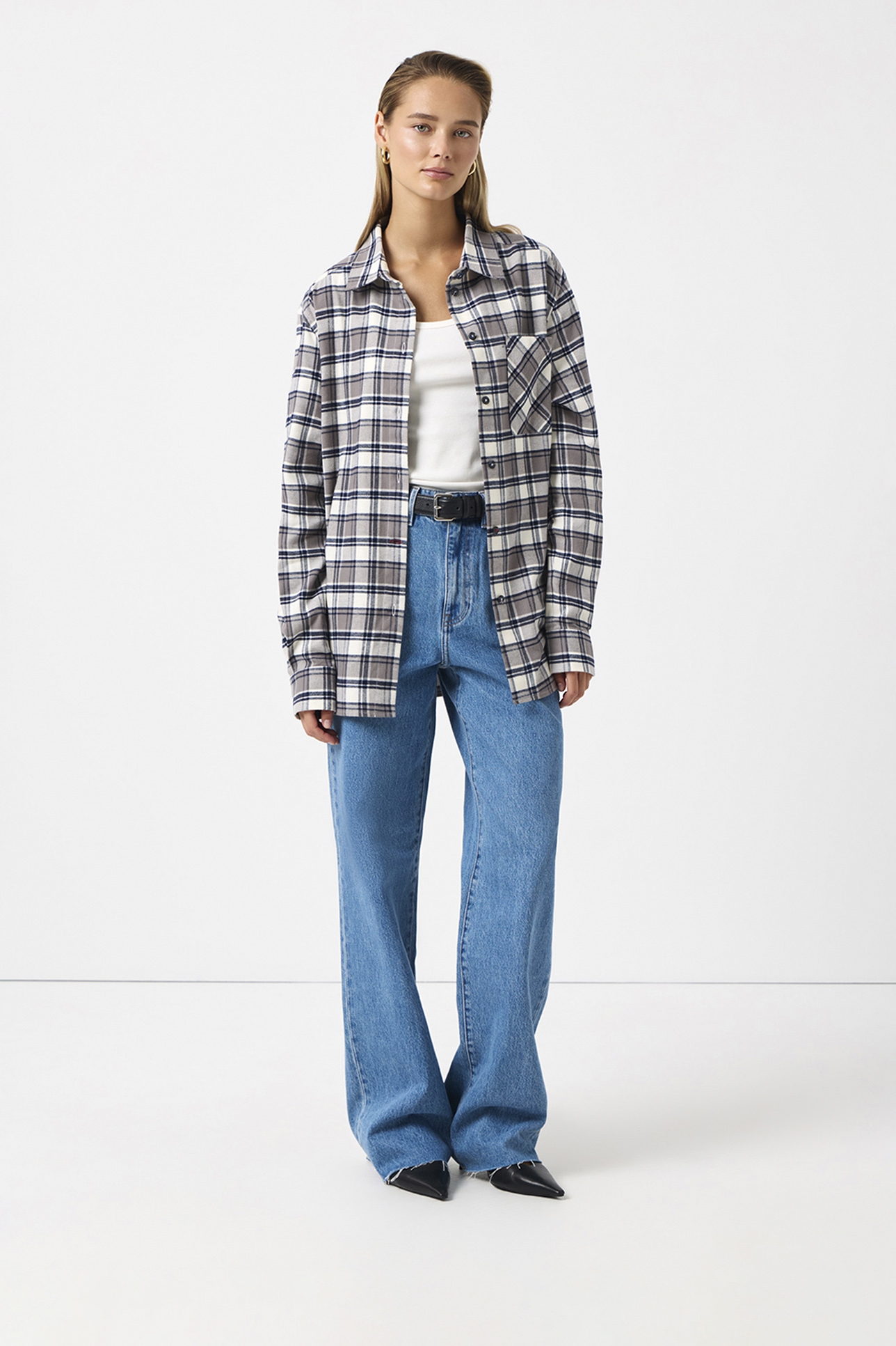 

Рубашка в клетку серого цвета, XXS