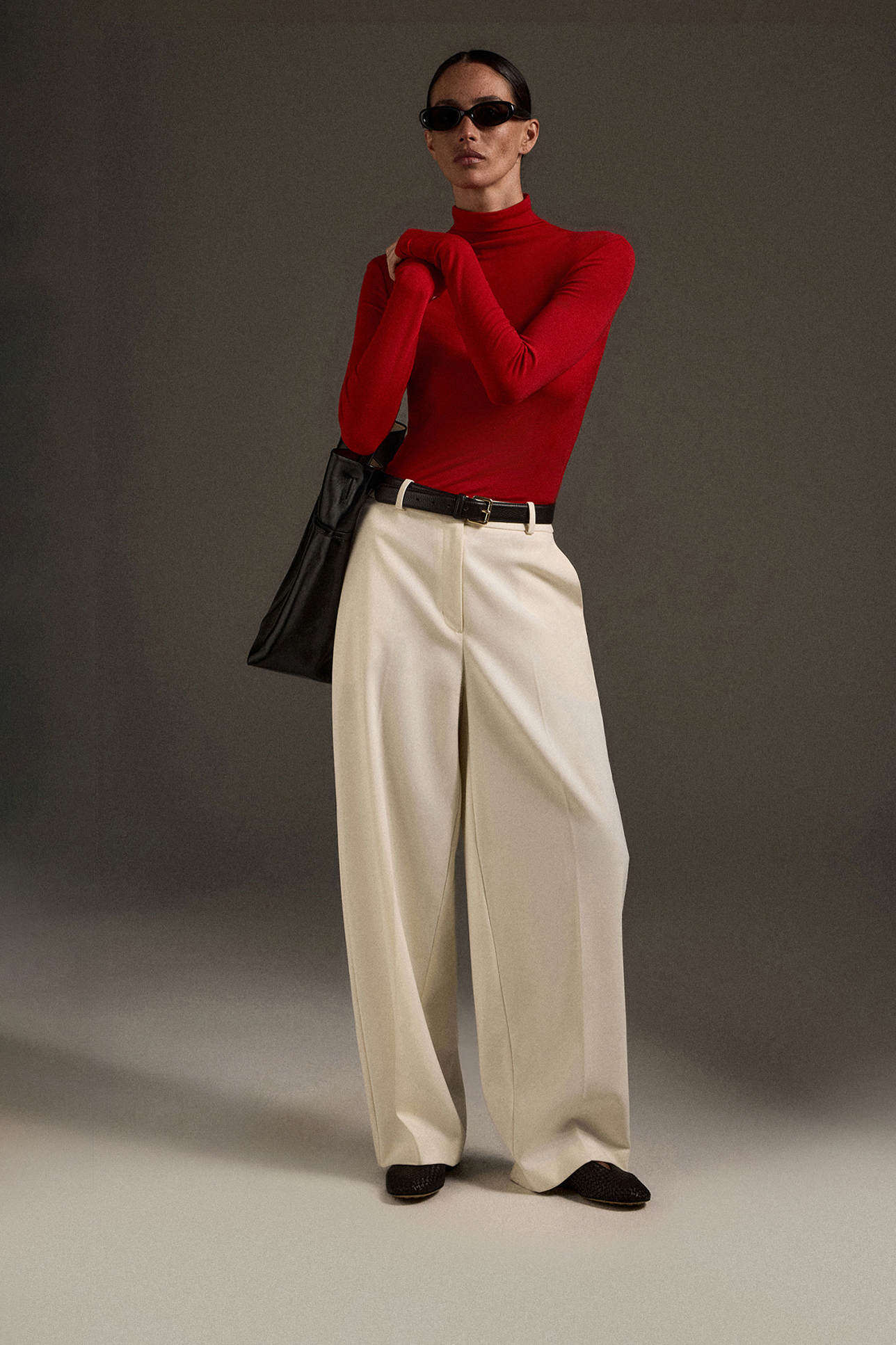 

Водолазка с воротником-стойкой алого цвета, XS