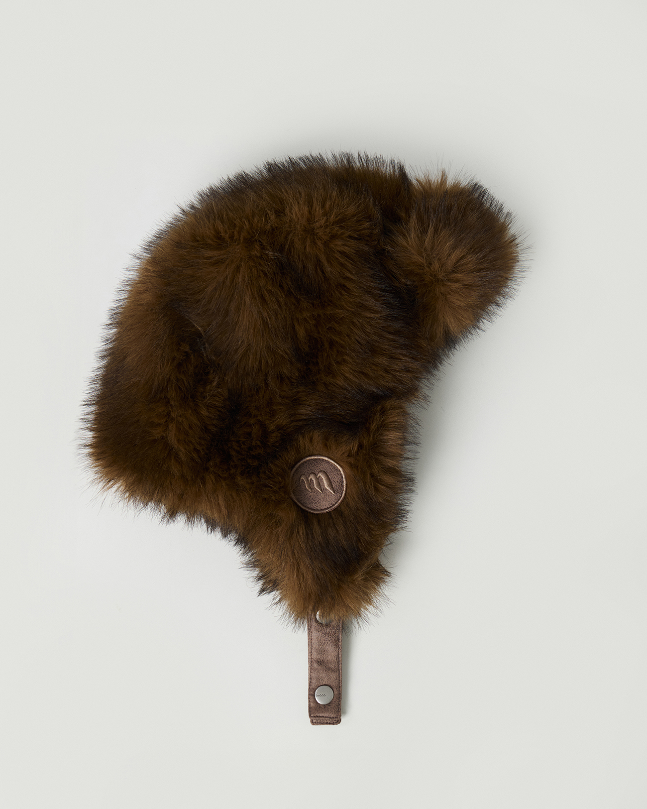 

Шапка ушанка из эко-меха коричневого цвета, OS