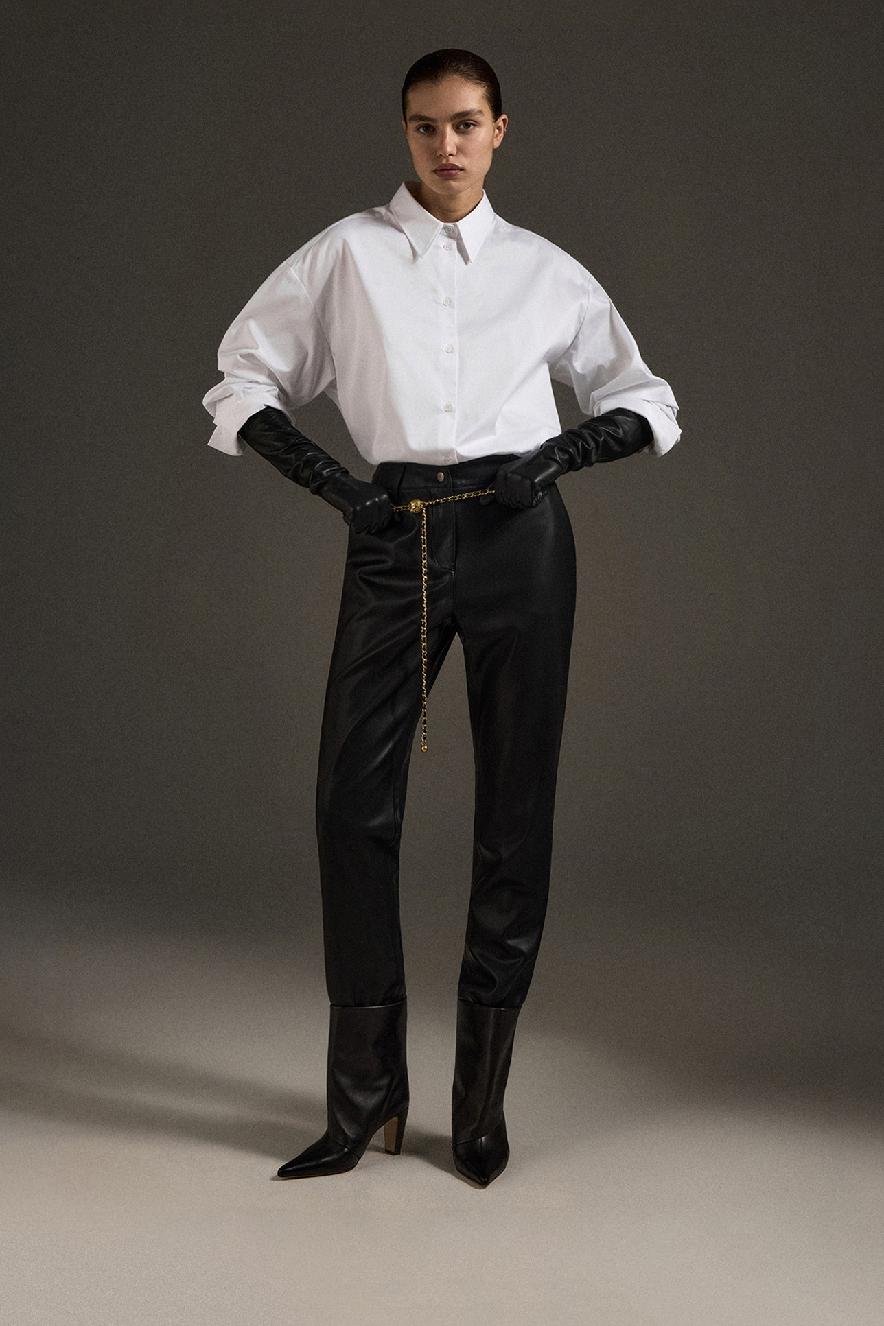 

Рубашка винтажного силуэта белого цвета, XS