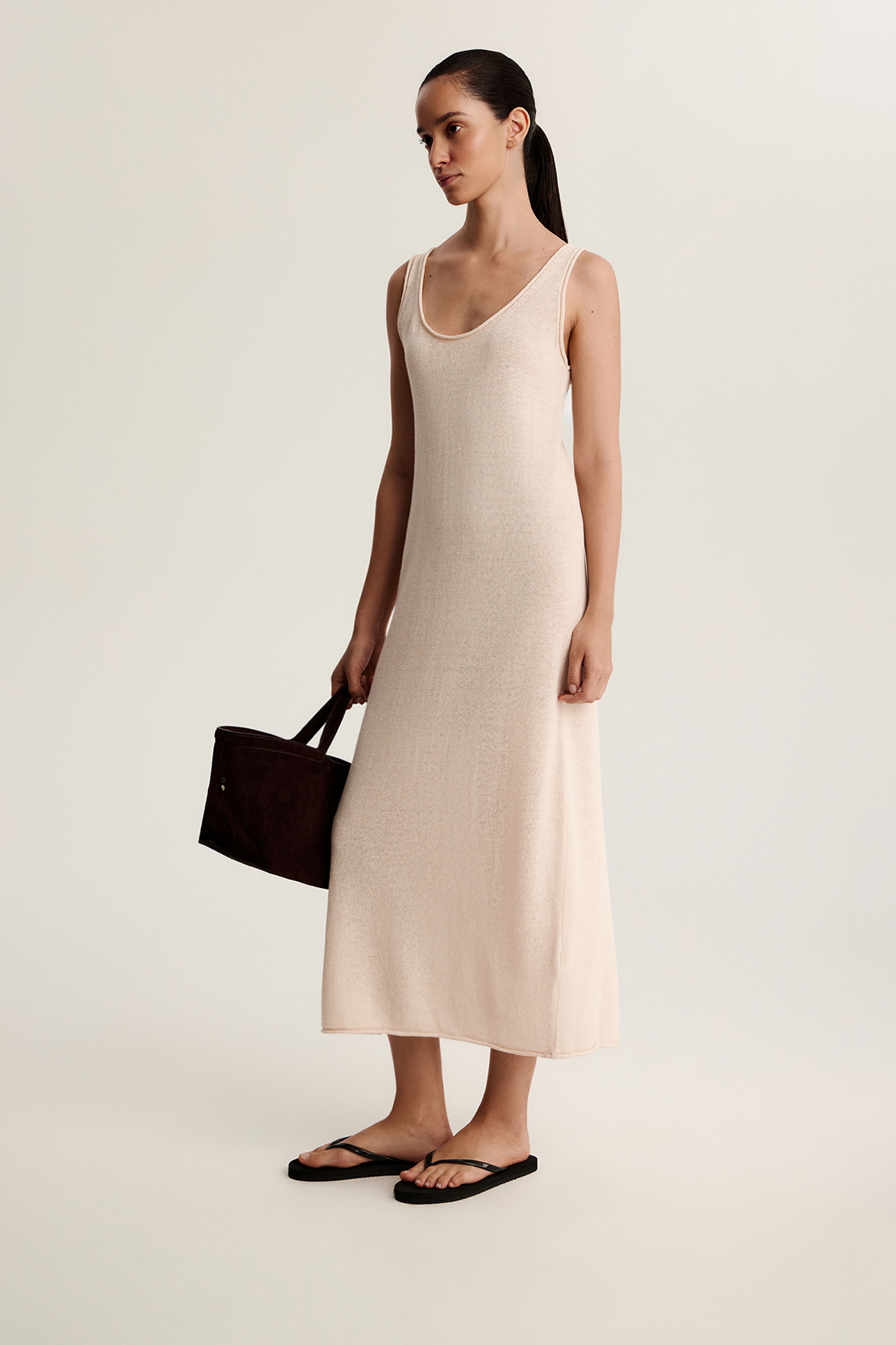 

Платье миди изо льна, XXS