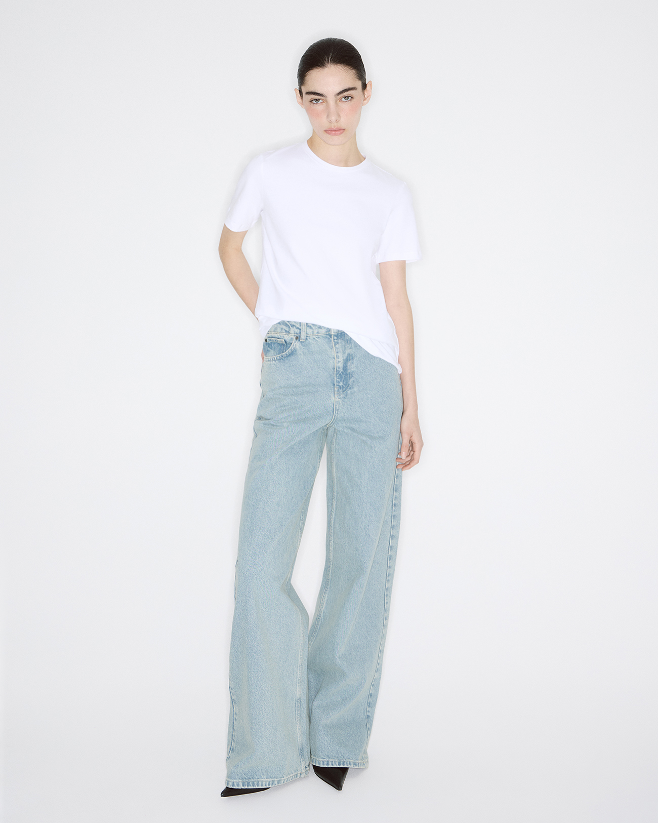

Джинсы Wide leg WL102 винтажного голубого цвета, 26/30