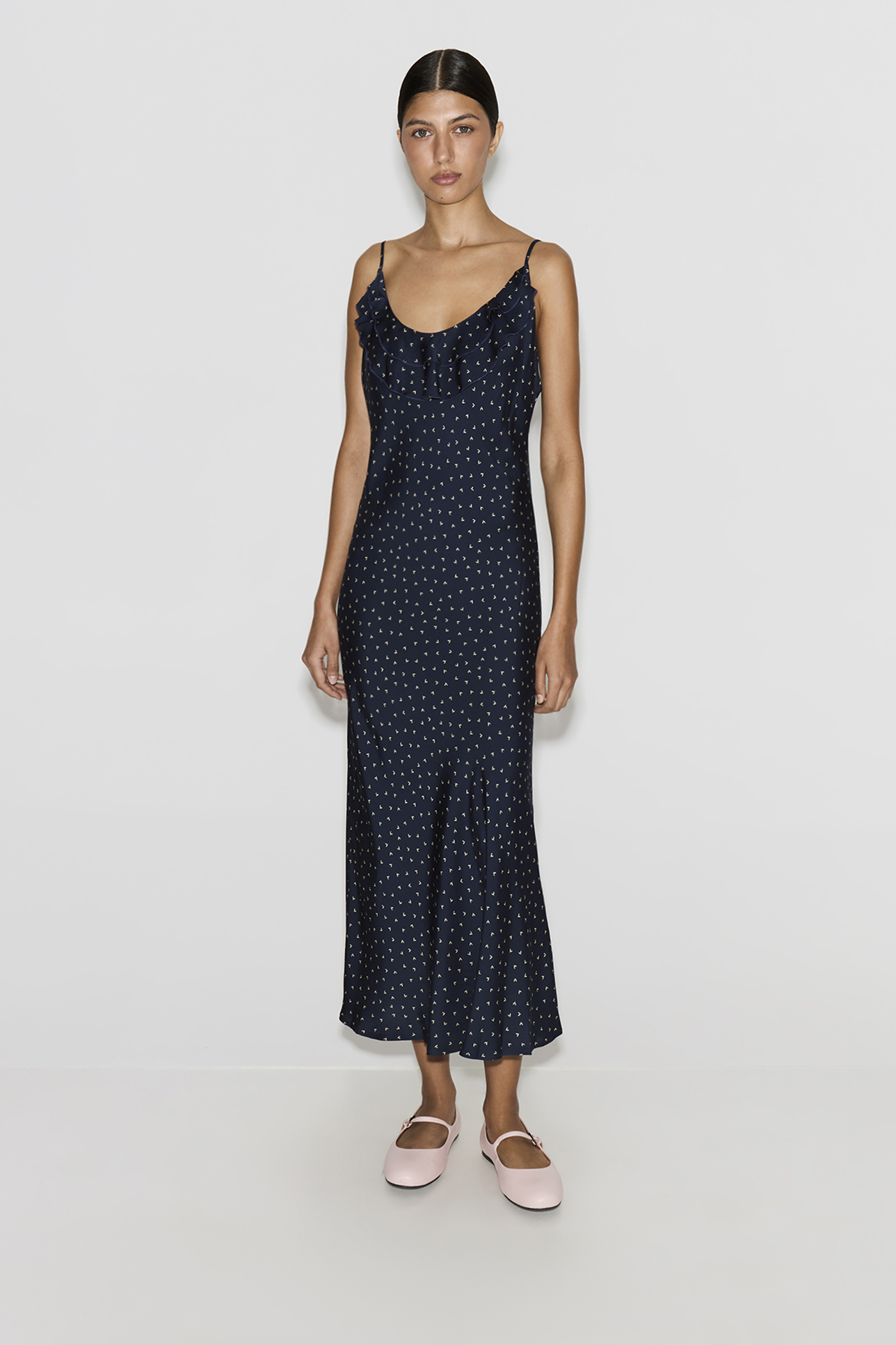 

Платье-комбинация миди синего цвета, S