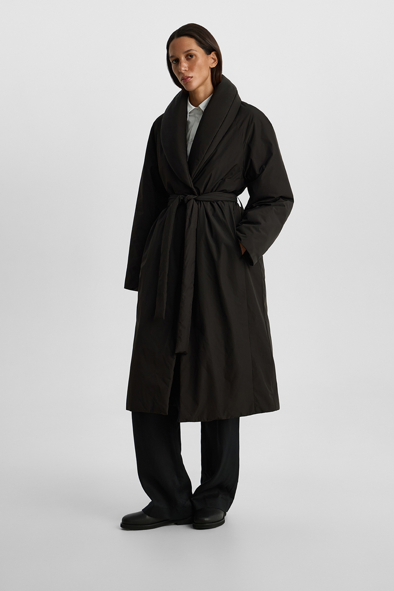 

Пальто утепленное черного цвета, XS