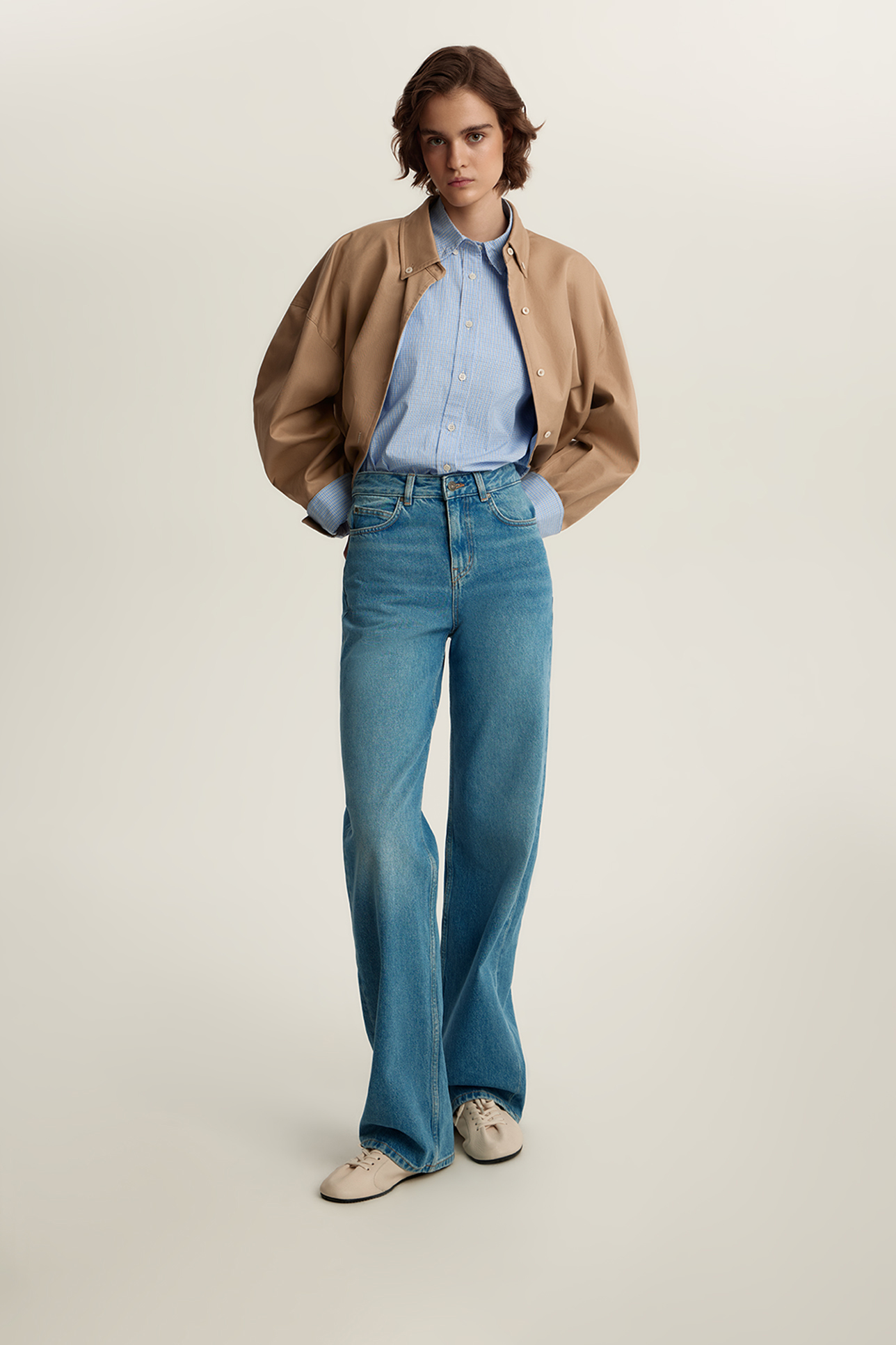 

Джинсы широкие с высокой посадкой WL106, 28/32