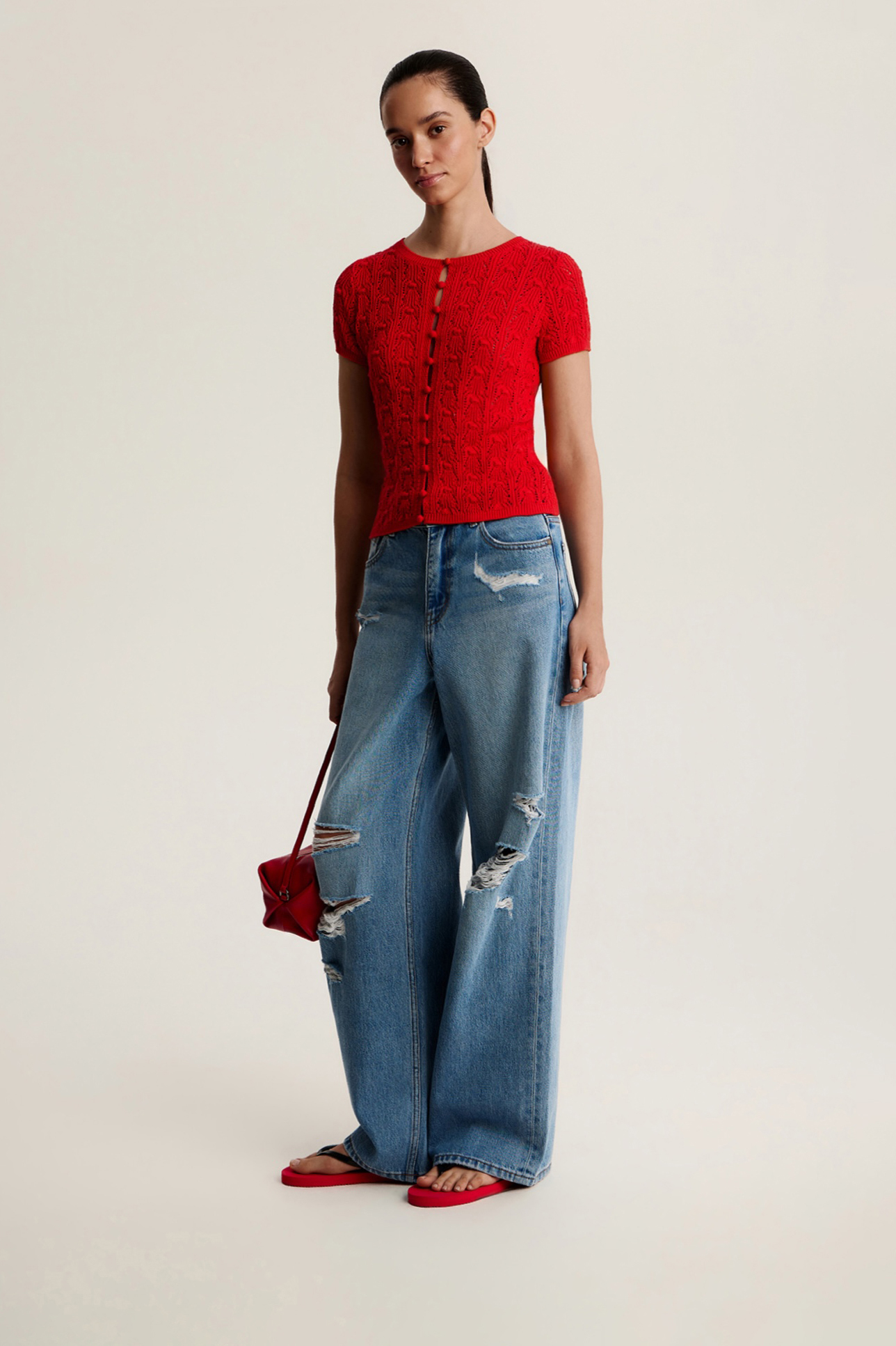 

Джинсы широкие с разрезами WL300, 24/32