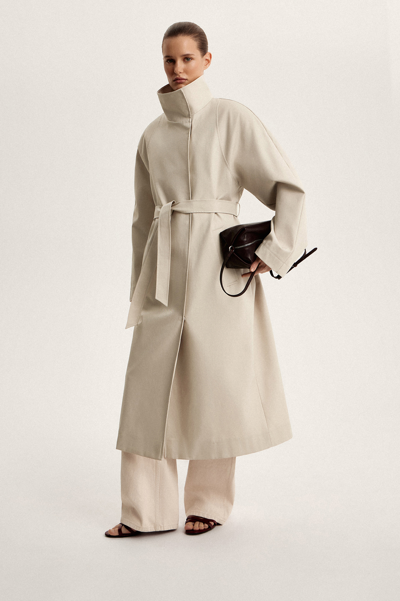 

Тренч водоотталкивающий с воротником-стойкой, L