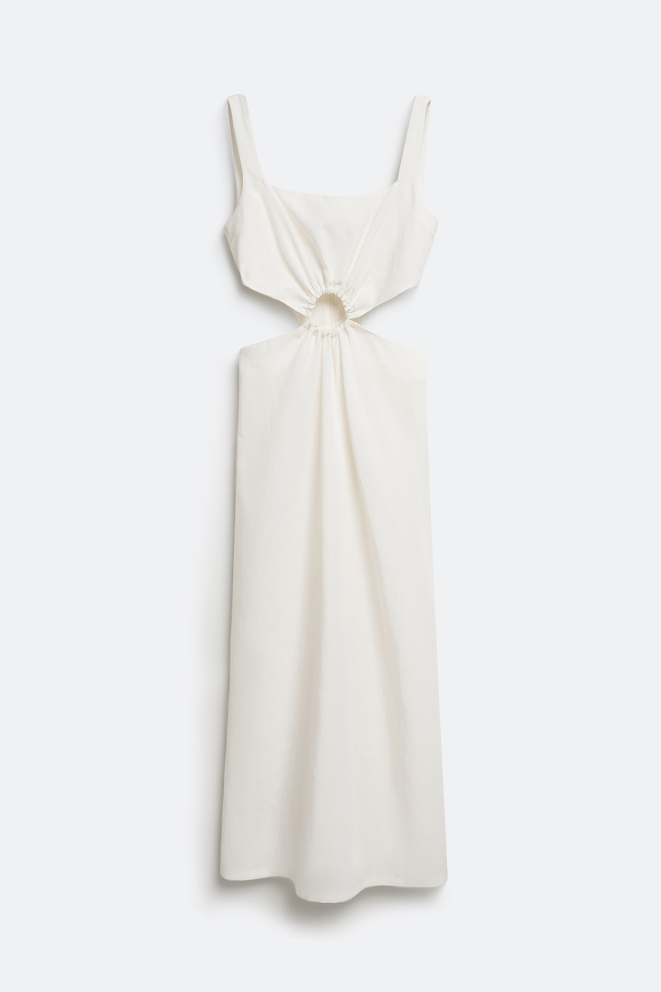 

Платье миди со льном молочного цвета, M