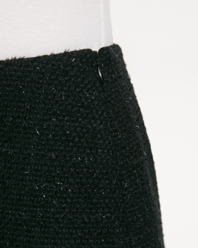 Юбка мини из твида черного цвета