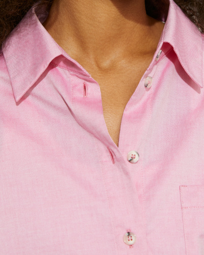 Рубашка оверсайз из хлопка розового цвета