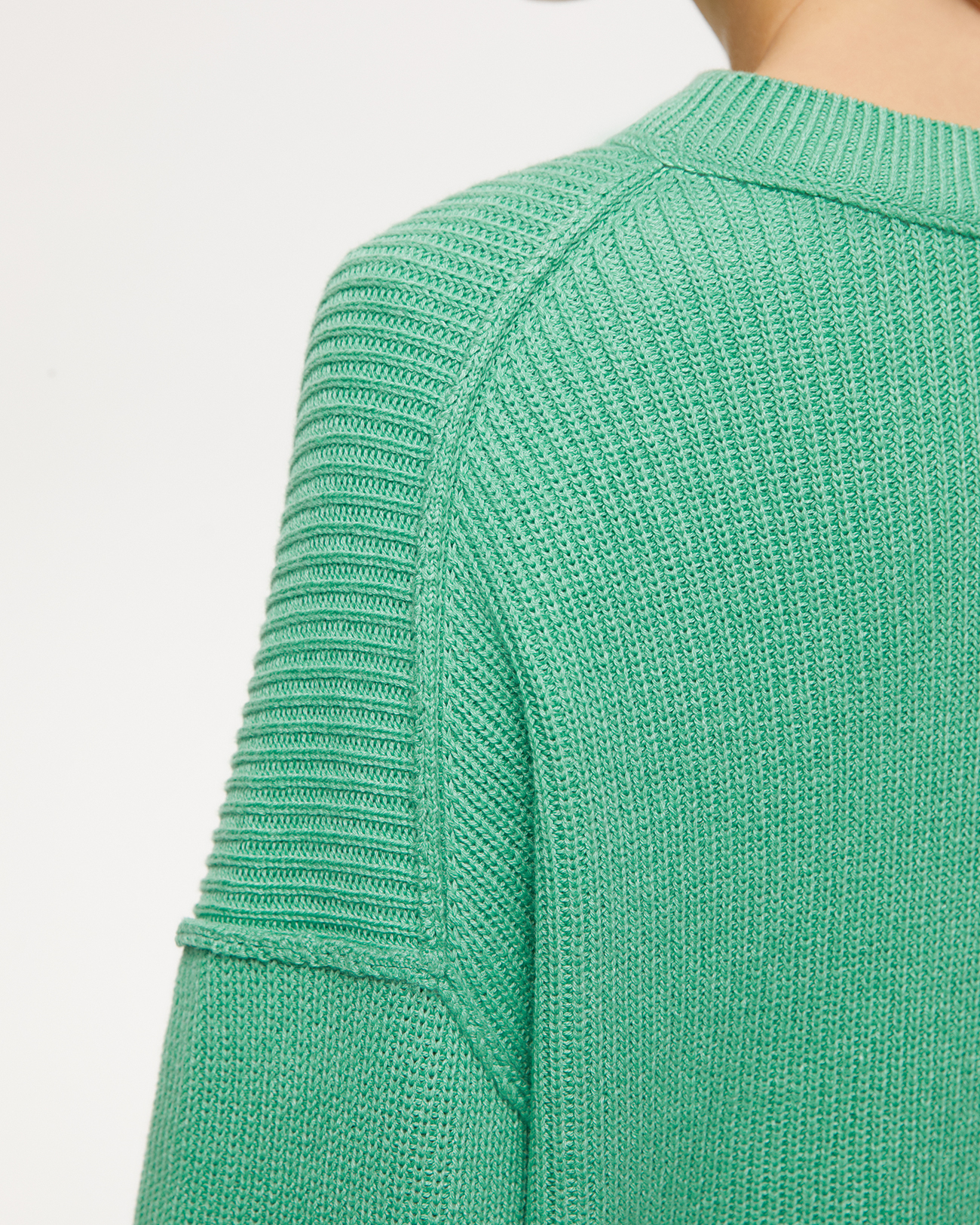 Джемпер из хлопка зеленого цвета