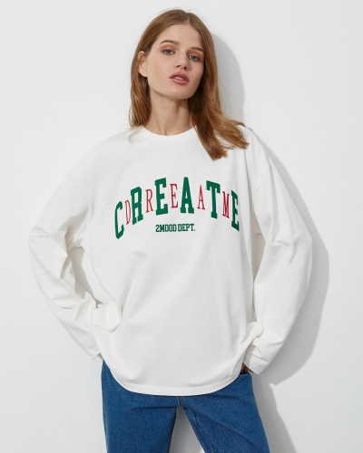 Лонгслив с принтом Create